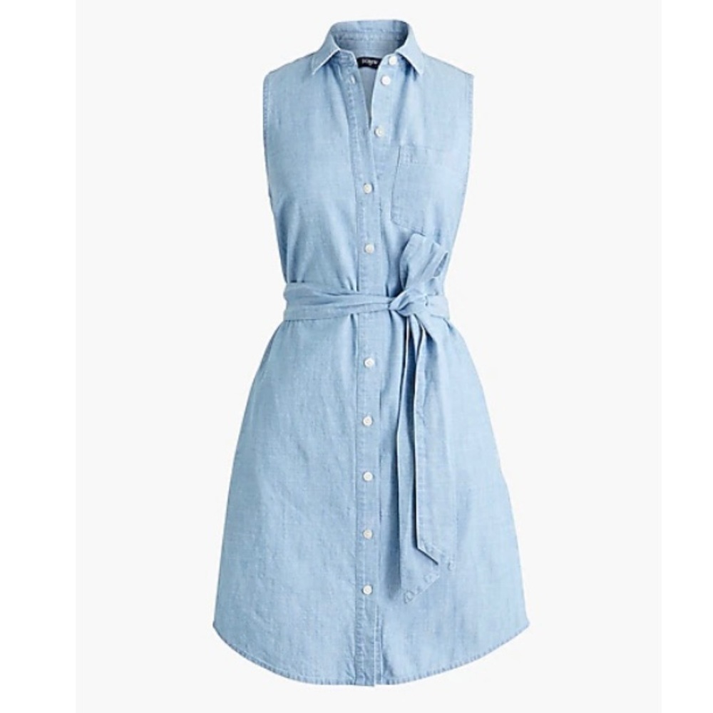 JCrew Petite chambray sleeveless shirtdress - Petite 4